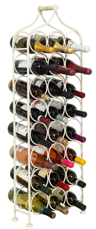 Biscottini Biscottini Cantinetta Portabottiglie Ferro 24 Bottiglie Bianco Anticato