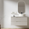 Mobile bagno sospeso 80cm Bianco Porcellana con mensola e lavabo ad appoggio - ZEN