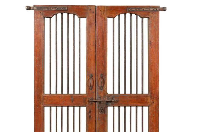 Biscottini Porta portone in legno massello e ferro da interno o da esterno vecchia e antica medievale scorrevole