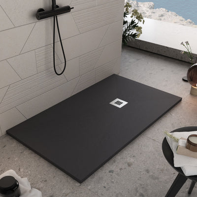Piatto doccia 120x80 nero marmo resina effetto pietra STAR PLUS