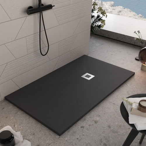 Piatto doccia 120x80 nero marmo resina effetto pietra STAR PLUS