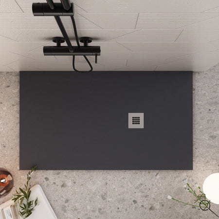 Piatto doccia 120x80 nero marmo resina effetto pietra STAR PLUS