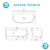 Vasca libero posizionamento centro parete 160x86 BECCA
