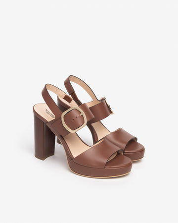 Nero Giardini sandali donna in pelle cuoio E513354D400