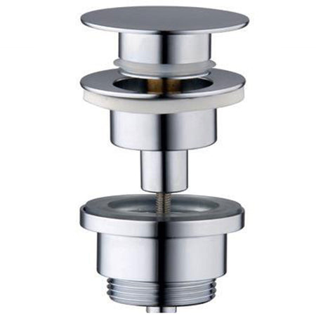 Piletta di scarico cromata con tappo piatto flat universale