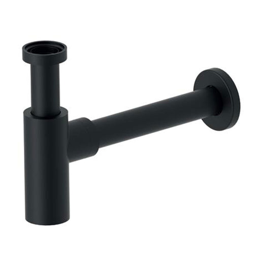 Sifone nero opaco per lavandino telescopico e ispezionabile