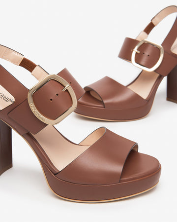 Nero Giardini sandali donna in pelle cuoio E513354D400