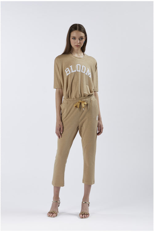 PANTALONE JOGGHER TESSUTO LUREX