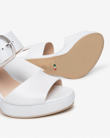Nero Giardini sandali donna in pelle bianca E513354D707