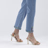 PANTALONE BOOT CUT CON RICAMO AL FONDO