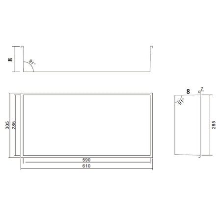 Nicchia doccia incasso 60x30 prondità 8cm inox spazzolato GLAMOUR