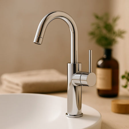 Rubinetto lavabo con bocca girevole cromo Jackie