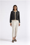 CARDIGAN GIROCOLLO CON LUREX MOTIVO TRAFORO