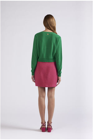 MAGLIA CON FIORI CROCHET APPLICATI