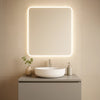 Specchio da bagno rettangolare angoli stondati retroilluminato UNO