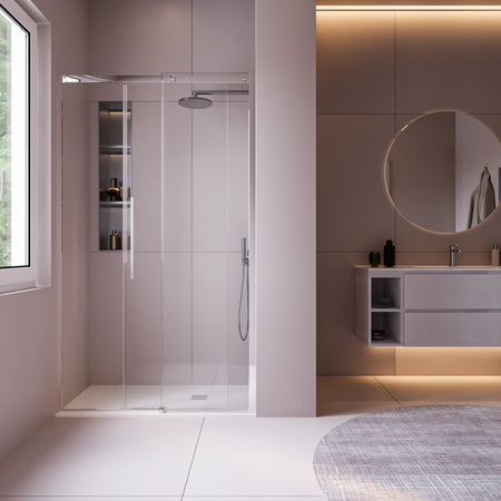 Nicchia Porta Doccia Satinata 8mm h200 Trasparente TARGET