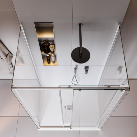 Box doccia tre lati con parete fissa 8mm H200 anticalcare TARGET