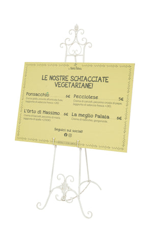 Biscottini Portaquadro in ferro battuto finitura bianca anticata L53xPR96xH150 cm Elegante