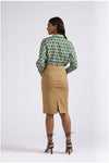GONNA LONGUETTE IN GABARDINA DI COTONE