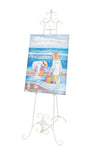 Biscottini Portaquadro in ferro battuto finitura bianca anticata L53xPR96xH150 cm