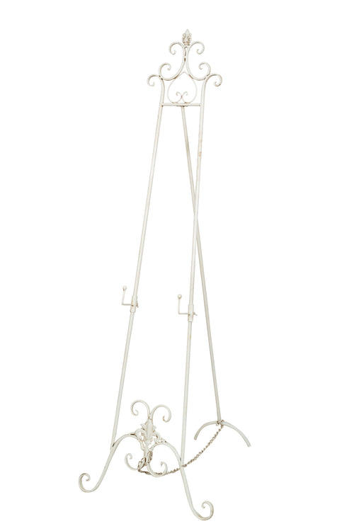 Biscottini Biscottini Portaquadro Cavalletto Treppiedi Ferro Battuto Bianco Anticato