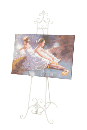 Biscottini Portaquadro in ferro battuto finitura bianca anticata L53xPR96xH150 cm