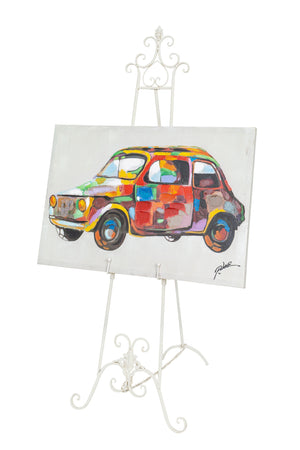 Biscottini Elegante Espositore Portaquadro Ferro Battuto Bianco Anticato Decorazione Casa