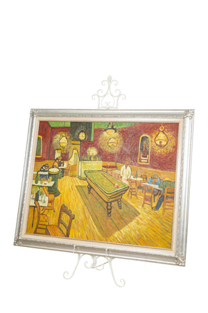 Biscottini Elegante Espositore Portaquadro Ferro Battuto Bianco Anticato Decorazione Casa