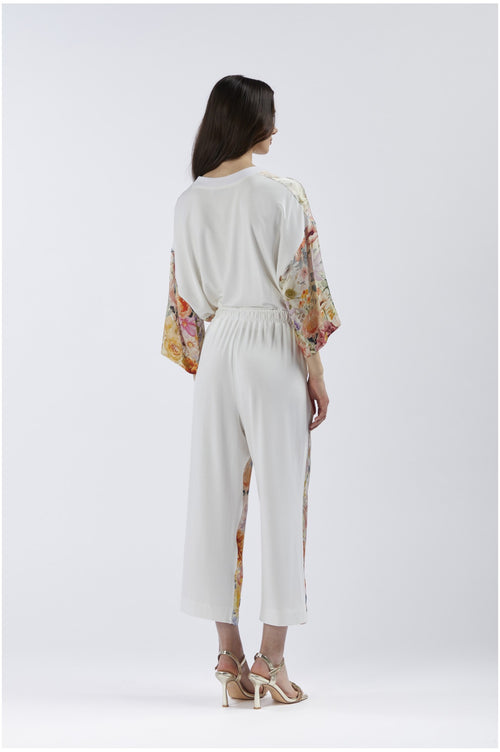 PANTALONE BIMATERIALE CON DAVANTI STAMPATO