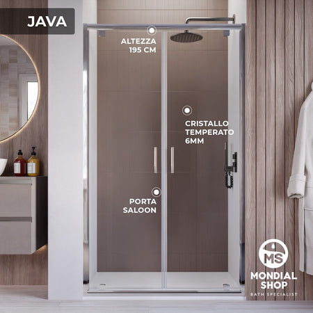 Porta Doccia h195 Saloon dentro o fuori anticalcare 6mm JAVA