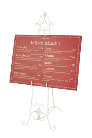 Biscottini Elegante Espositore Portaquadro Ferro Battuto Bianco Anticato Decorazione Casa