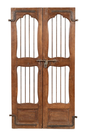 Biscottini Porta portone in legno massello e ferro da interno o da esterno vecchia e antica medievale scorrevole