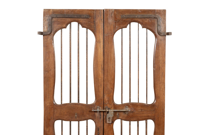 Biscottini Porta portone in legno massello e ferro da interno o da esterno vecchia e antica medievale scorrevole
