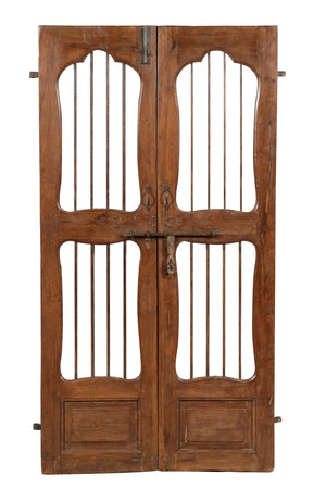 Biscottini Porta portone in legno massello e ferro da interno o da esterno vecchia e antica medievale scorrevole