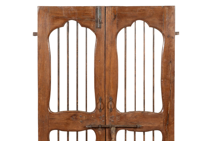 Biscottini Porta portone in legno massello e ferro da interno o da esterno vecchia e antica medievale scorrevole