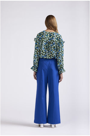 PANTALONE VITA ELASTICATA IN POPELINE