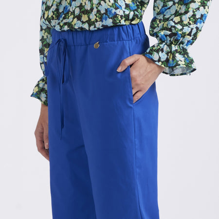 PANTALONE VITA ELASTICATA IN POPELINE