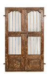 Biscottini Porta portone in legno massello e ferro da interno o da esterno vecchia e antica medievale scorrevole