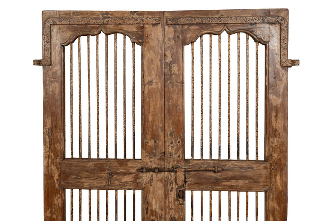 Biscottini Porta portone in legno massello e ferro da interno o da esterno vecchia e antica medievale scorrevole