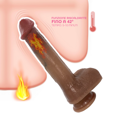 Vibratore Realistico Dildo 22 cm con Vibrazione Spinta Riscaldante Telecomandato