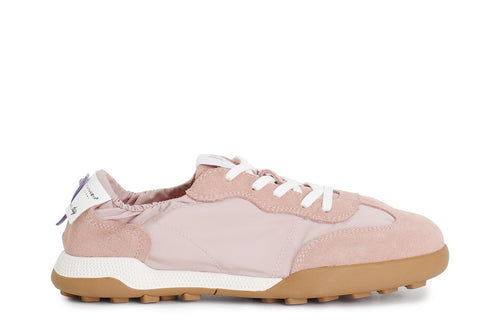 SNEAKERS ALLACCIATA IN TESSUTO NYLON E PELLE SCAMOSCIATA