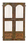 Biscottini Porta portone in legno massello e ferro da interno o da esterno vecchia e antica medievale scorrevole