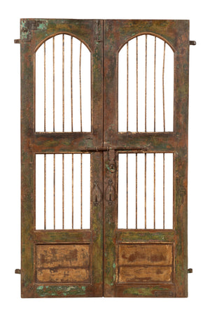 Biscottini Porta portone in legno massello e ferro da interno o da esterno vecchia e antica medievale scorrevole