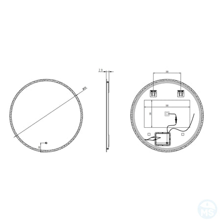 Specchio tondo 80cm led con accensione touch-screen MIMI