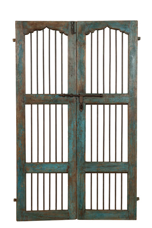 Biscottini Porta portone in legno massello e ferro da interno o da esterno vecchia e antica medievale scorrevole