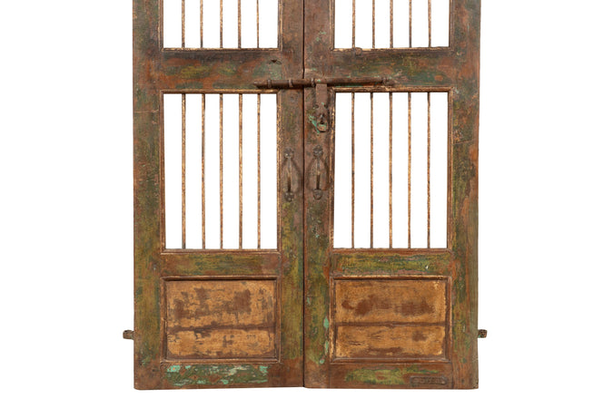 Biscottini Porta portone in legno massello e ferro da interno o da esterno vecchia e antica medievale scorrevole