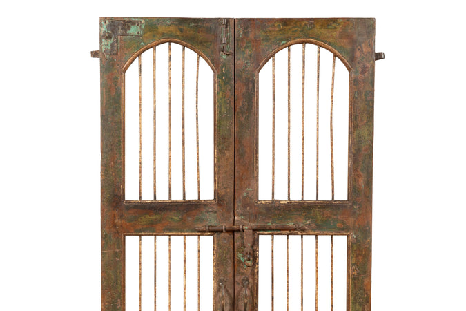 Biscottini Porta portone in legno massello e ferro da interno o da esterno vecchia e antica medievale scorrevole