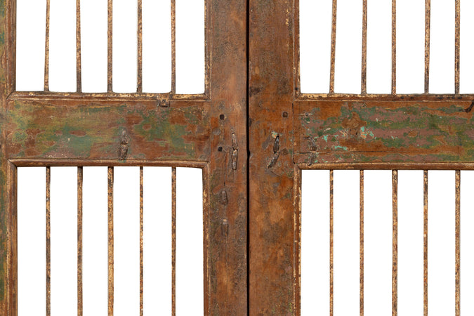 Biscottini Porta portone in legno massello e ferro da interno o da esterno vecchia e antica medievale scorrevole