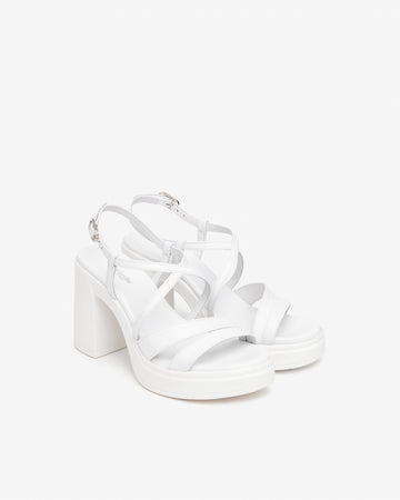 Nero Giardini sandali donna bianco con plateau E513660D707