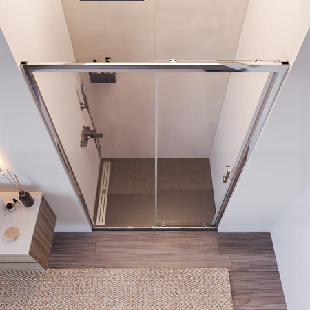 Porta doccia 1 anta scorrevole cromata anticalcare H195 6mm AGATA